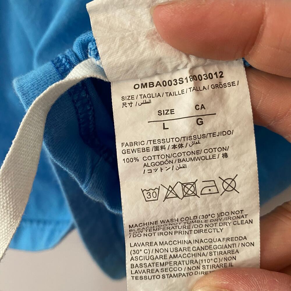"Main Label" Off-White Blue Move Faster! Tom Jerry Short Sleeve Tee Men Large - Picture 11 of 12